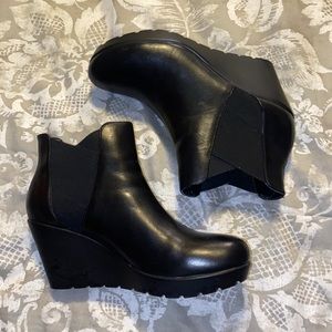 Nine West Leather Wedge Booties